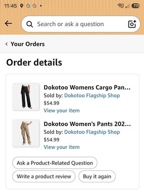 Dokotoo Black Straight-Leg Cargo Pants